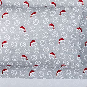 Smiley Santa Organic Flannel Sheet Set