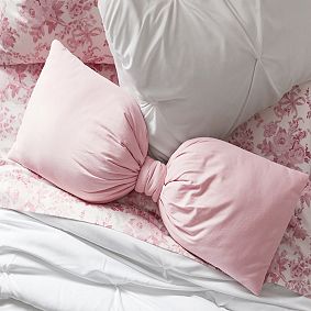 LoveShackFancy Oversized Bow Denim Pillow