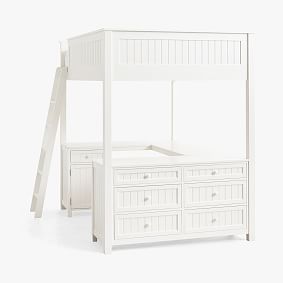 Beadboard Loft Bed, Full, Simply White