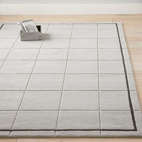 Emerson Carved Wool Rug - Gray