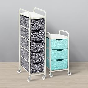 Ready-To-Roll Storage Cart, Mini Dot