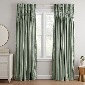 Velvet Smocked Top Blackout Curtain