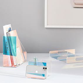 Acrylic Iridescent Desk Set