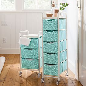 Ready-To-Roll Storage Cart, Mini Dot