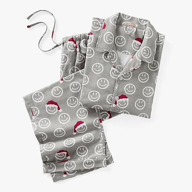 Pottery Barn Teen Cool Santa Flannel Christmas Pajama Set Size Large cheapest NEW Gray