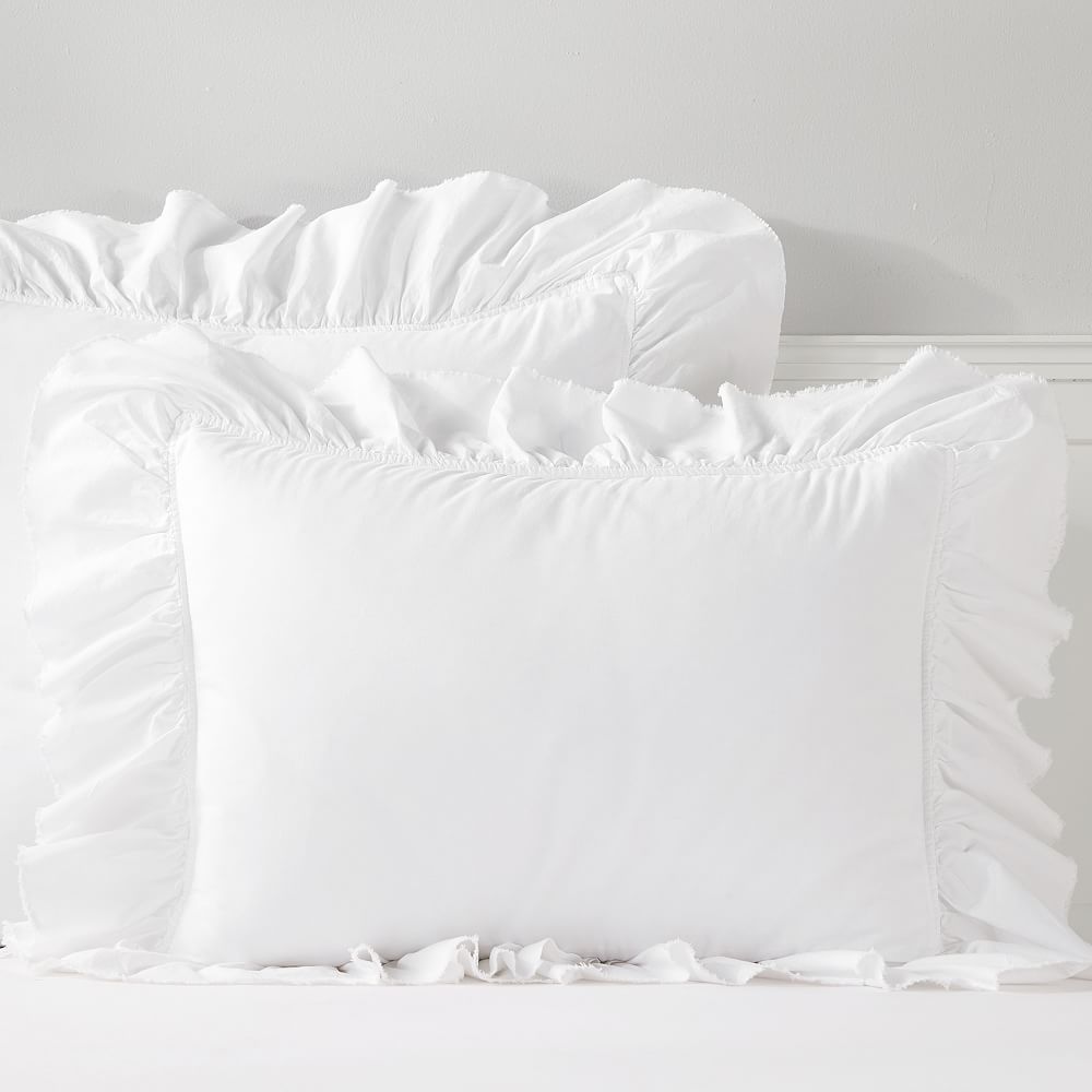 Washed Cotton Ruffle Organic Duvet Cover