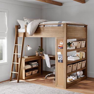 Full size shops loft bed with dresser