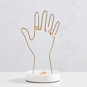 Marble and Gold Hand Jewelry Holder