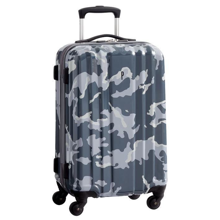 Hard Sided Gray Camo Carry on Spinner Teen Luggage Pottery Barn Teen