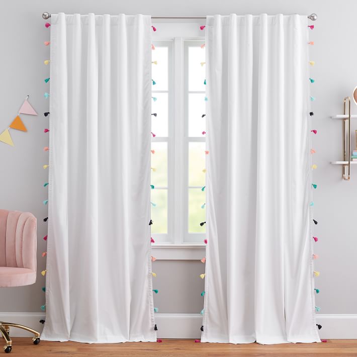 Pottery Barn Teen Microfiber Pintuck outlet Noise Reducing Blackout Curtain