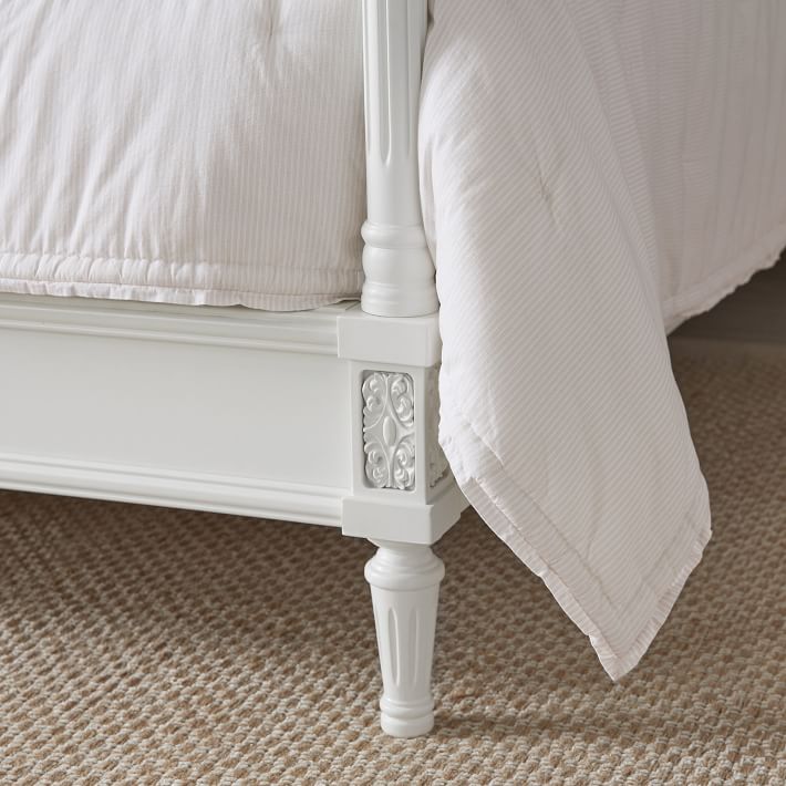 Colette Classic Canopy Bed 5 Drawer Dresser Set Queen Simply White In Home