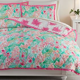 Lilly Pulitzer Orchid Reversible Quilt