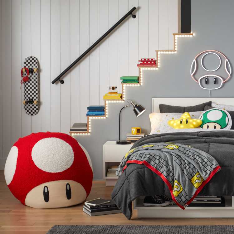 Super Mario™ PowerUp GlowintheDark Sheet Set Pottery Barn Teen