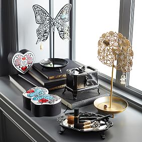 Anna Sui Embroidered Heart Jewelry Box