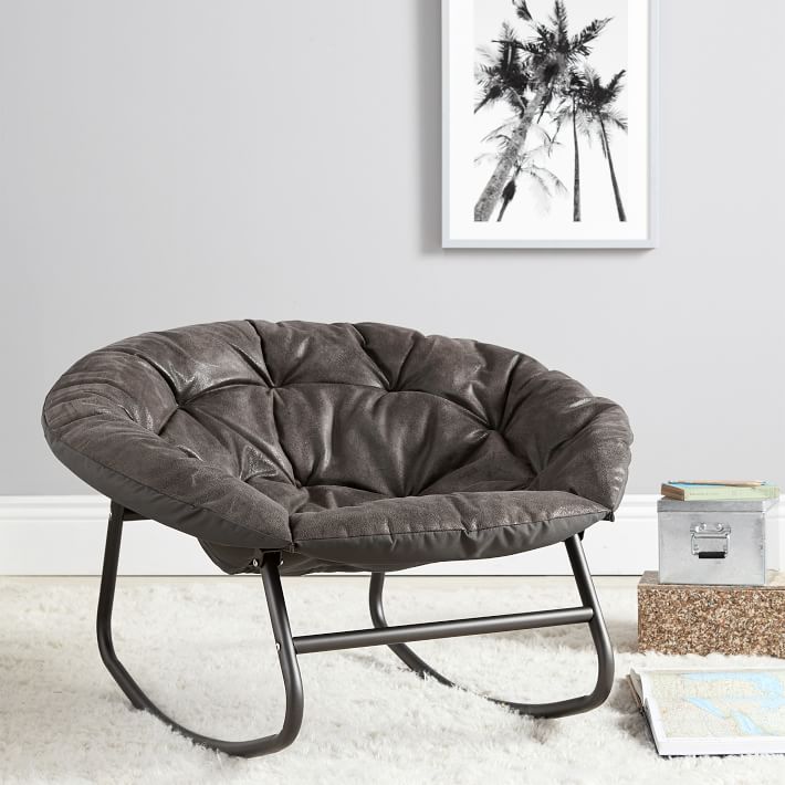 Charcoal Trailblazer Round Rocking Chair | Pottery Barn Teen