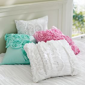 Ruffle &amp; Rose Pillow Covers