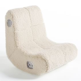 Ivory Sherpa Faux-Fur Mini Gaming Chair