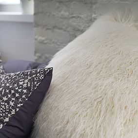 Faux Fur Mongolian Euro Pillow Cover