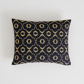 Metallic Embroidered Pillow Cover