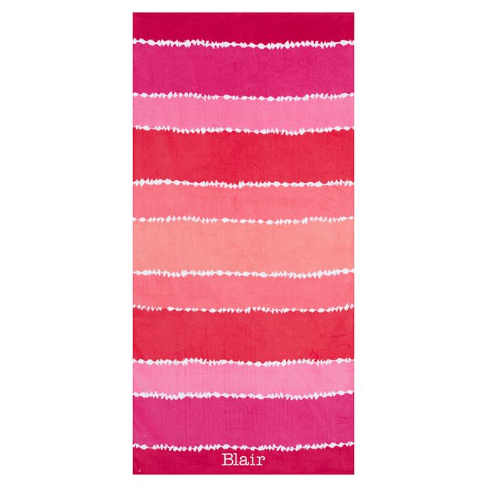 Tie Dye Stripe Beach Towel, Pink