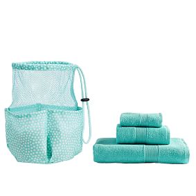 Student Shower Set w/ Hanging Caddy, Mini Dot