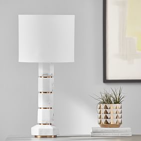 Marble Column Table Lamp