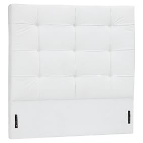 Upholstered Velvet Headboard, Bella White