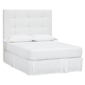 Upholstered Velvet Headboard, Bella White