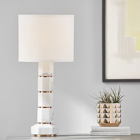 Marble Column Table Lamp