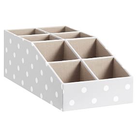 Eight Compartment Fabric Organizer, Gray Dottie