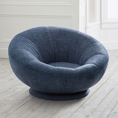 Groovy navy swivel chair sale