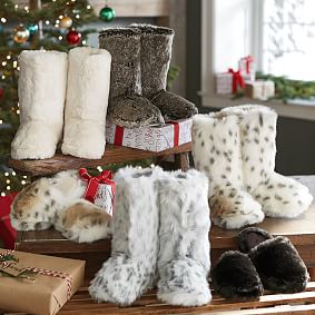 Faux Fur Bootie Slippers Pottery Barn Teen