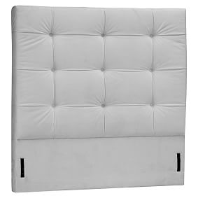 Upholstered Velvet Headboard, Bella Gray