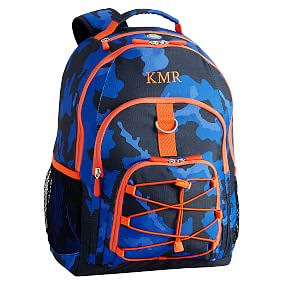 Gear-Up Blue Camo w/ Orange Trim Backpack