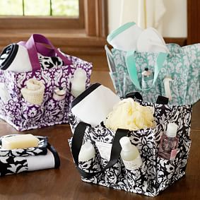 Damask Bath Beauty Bin