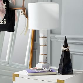 Marble Column Table Lamp