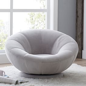 Performance Everyday Velvet Gray Groovy Swivel Chair