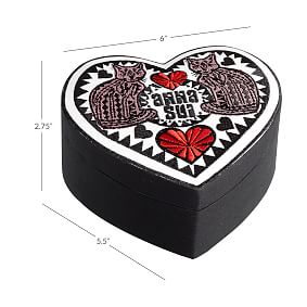 Anna Sui Embroidered Heart Jewelry Box