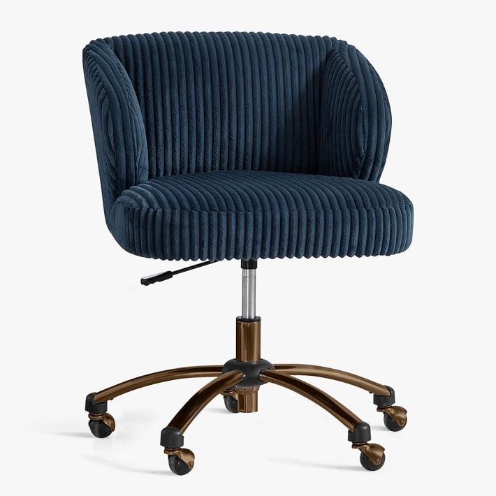 Chamois Midnight Wingback Swivel Desk Chair