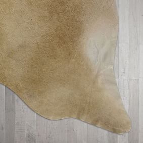 Solid Beige Cow Hide Rug