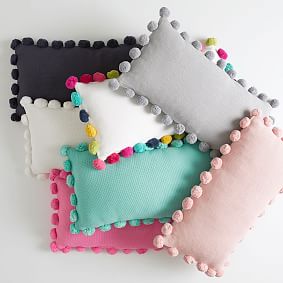 Pom Pom Organic Pillow Cover