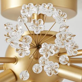 Monique Lhuillier Crystal Flowers Flush Mount