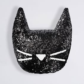 The Emily &amp; Meritt Sequin Cat Pillow