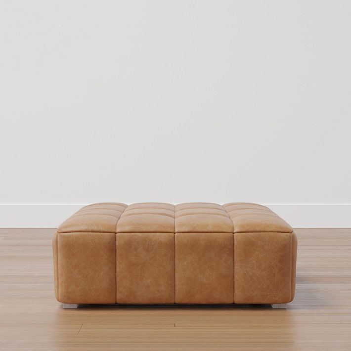Oversized square leather ottoman discount