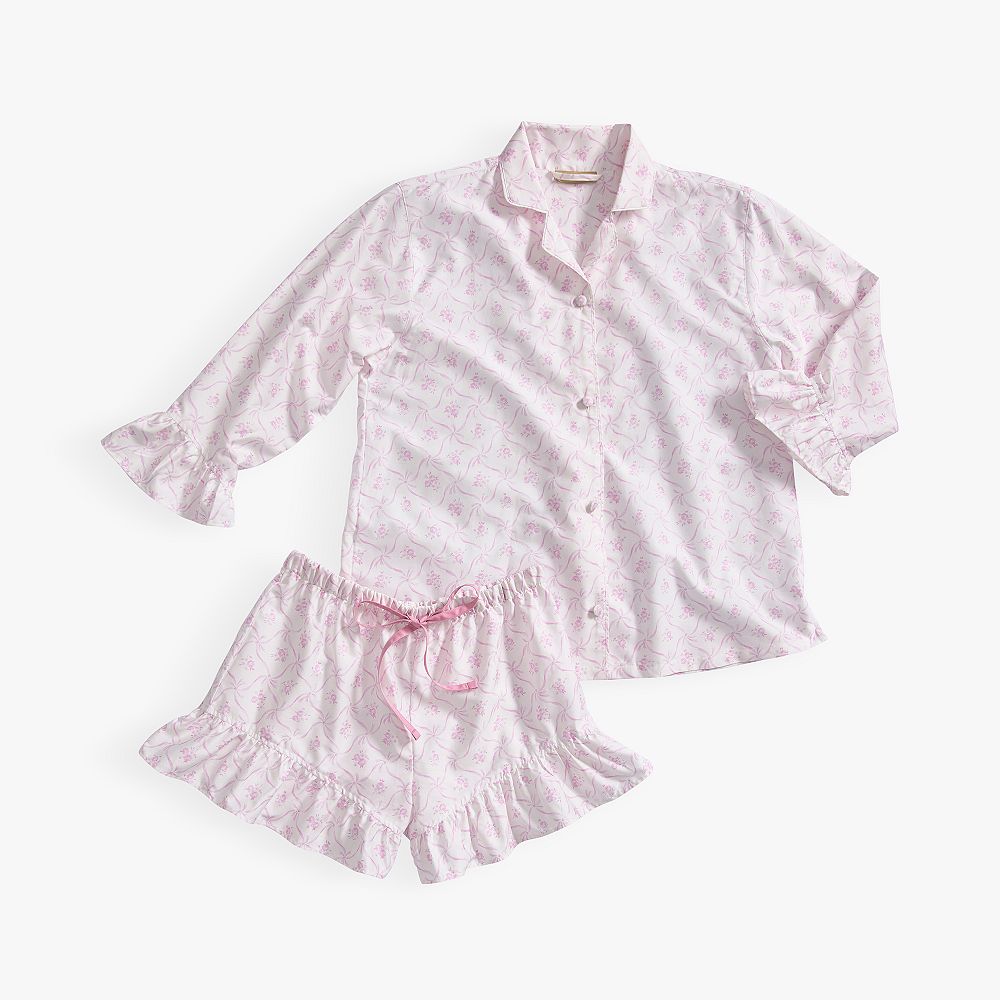 LoveShackFancy Floral Trellis Sateen Pajama Set