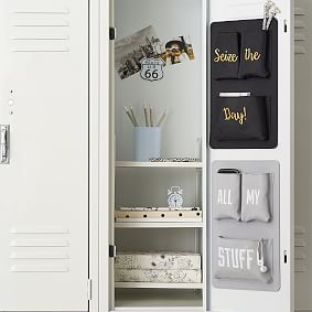 Black &quot;Seize The Day&quot; Locker Essentials Pocket