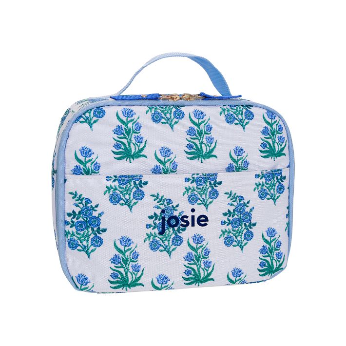 Colby Roller Rabbit Blue Floral Cold Pack Lunch Box Pottery Barn Teen