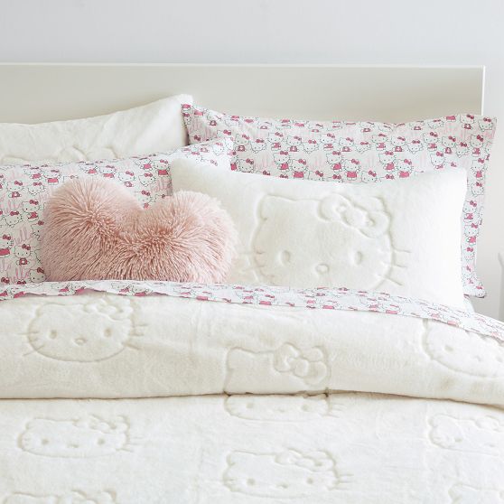 Pottery Barn Hello Kitty® Magical Faux-Fur Quilt on sale Queen