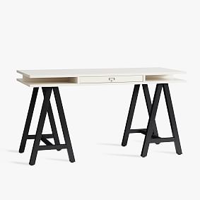 Customize-It Storage A Frame Desk, Simply White Desktop / Matte Black Base