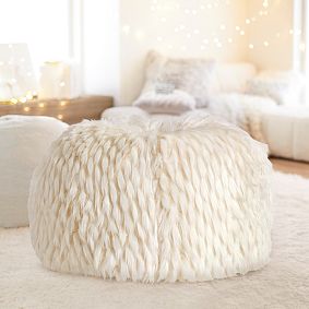 Winter Fox Faux Fur Bean Bag Chair